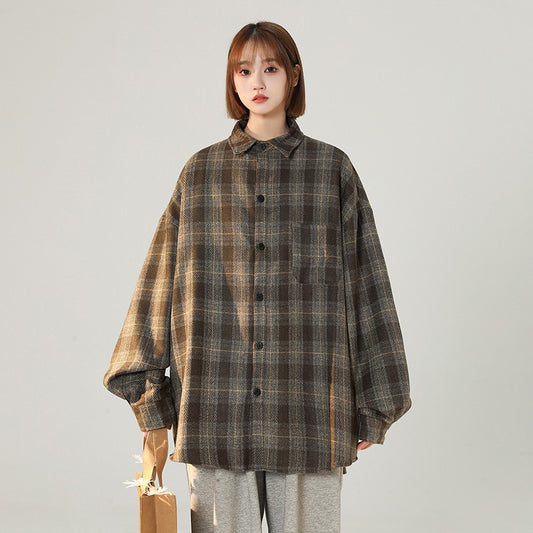 nu70 Plaid woolen vintage shirt