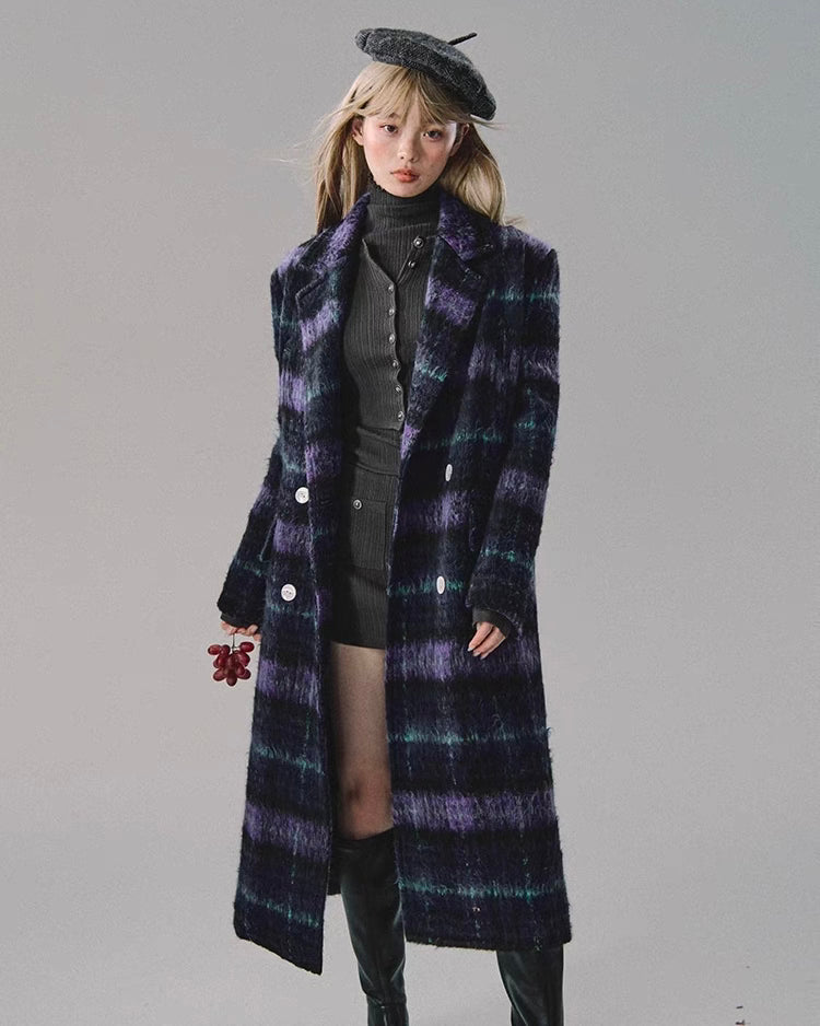 nu195 "Love Before Midnight" Violet Long and Short Wool Coat