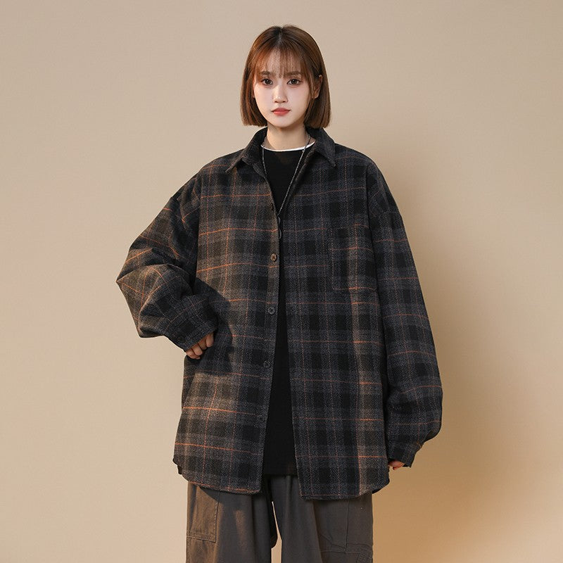 nu70 Plaid woolen vintage shirt