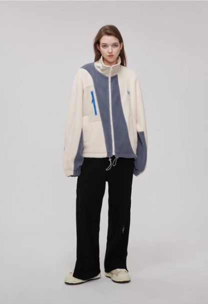 nu04 Bicolor lamb fleece jacket