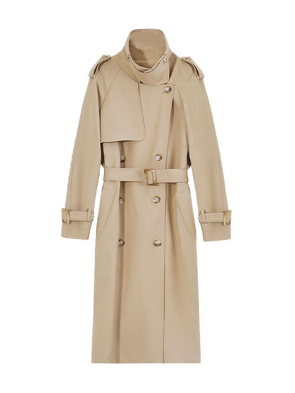 nu01 Classic retro double breasted trench coat