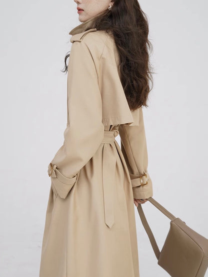 nu01 Classic retro double breasted trench coat