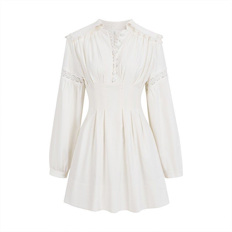 nu245 "One Minute Tunnel" Puff Sleeve Chiffon Tunic Dress