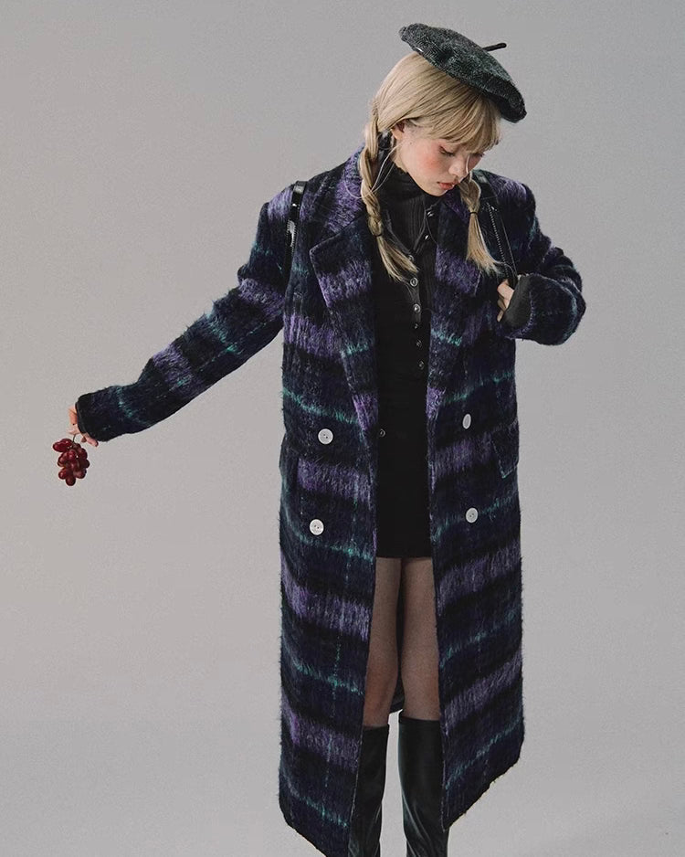 nu195 "Love Before Midnight" Violet Long and Short Wool Coat