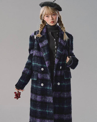 nu195 "Love Before Midnight" Violet Long and Short Wool Coat