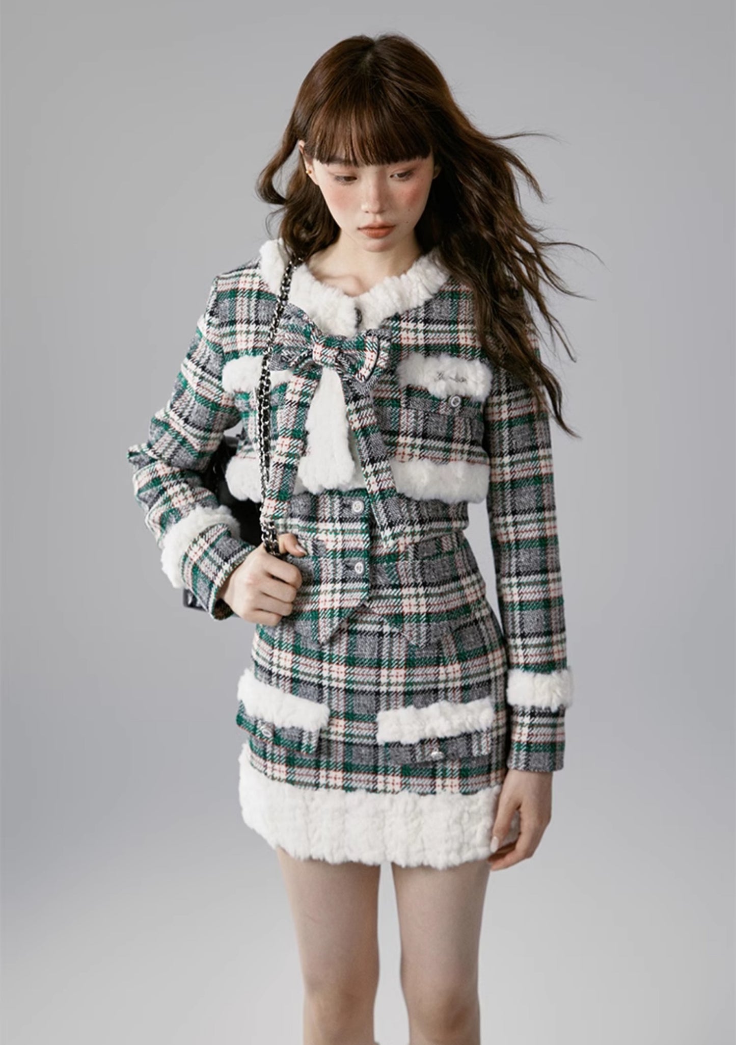 nu337 Retro hot girl suit vest + short jacket + short skirt three-piece set