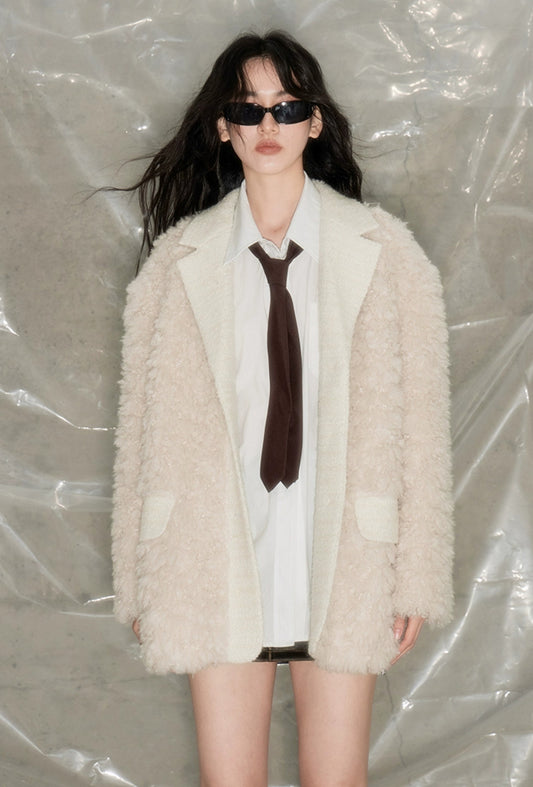 nu96 Beige Lamb Wool Jacket