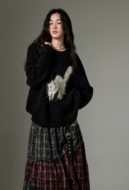 nu87 Flying Cat Soft Pullover Sweater