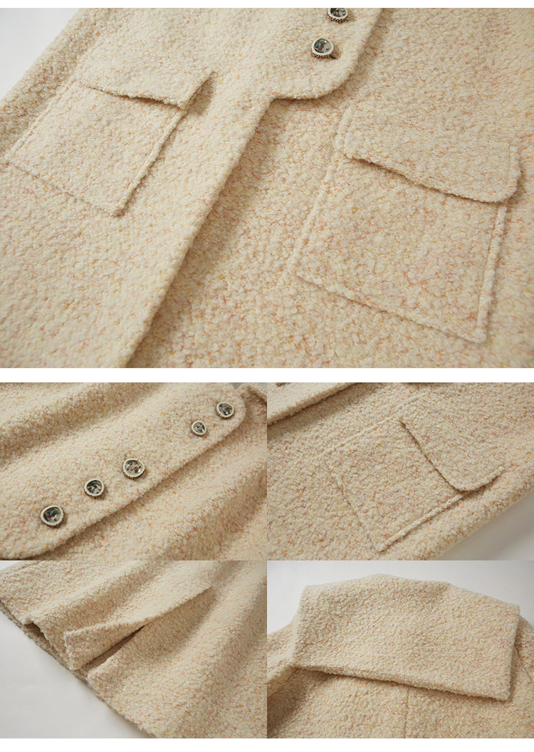 nu91 Custard Lapel Wool Coat