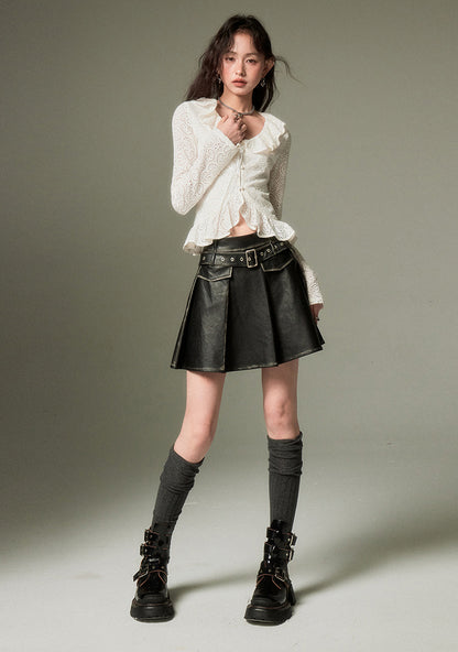 nu129 French romantic hollow lace shirt