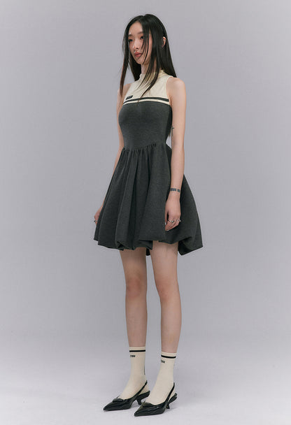 nu134 Halterneck Sleeveless Short Dress