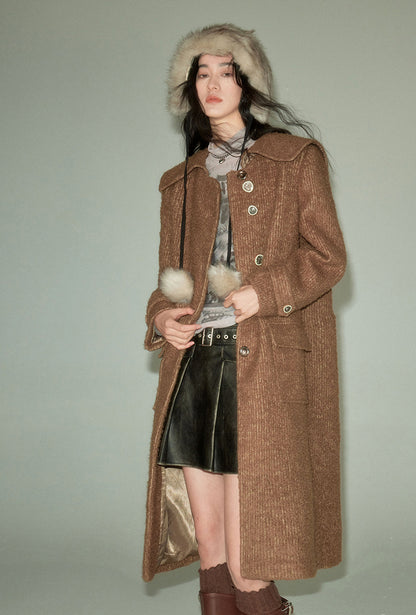 nu91 Custard Lapel Wool Coat