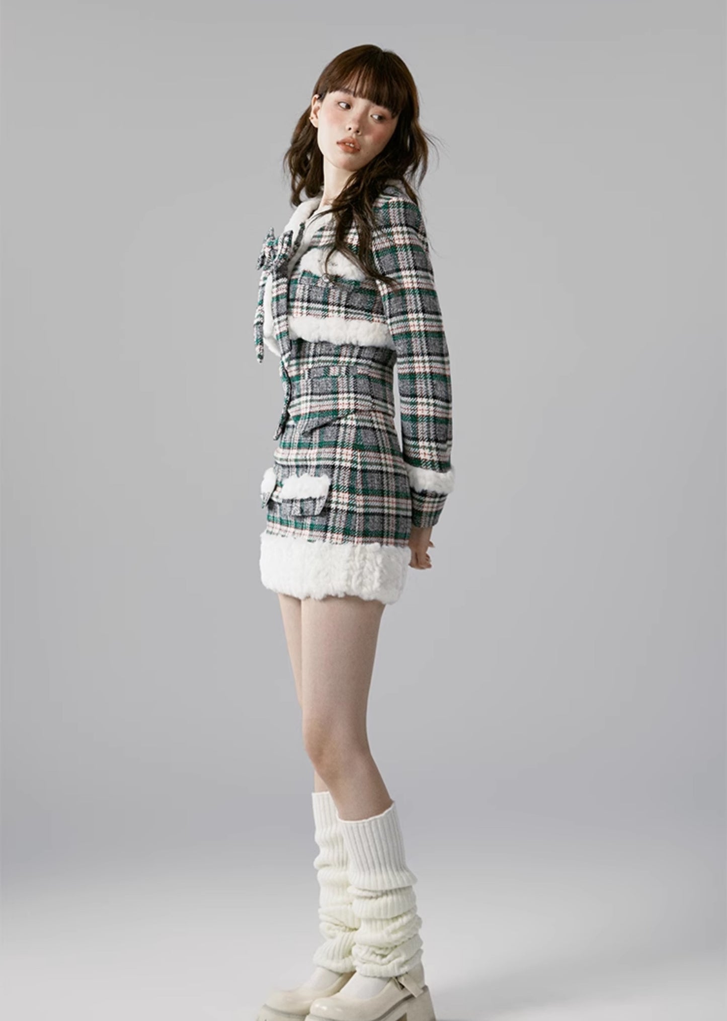 nu337 Retro hot girl suit vest + short jacket + short skirt three-piece set