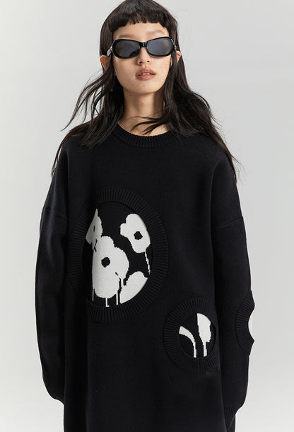 nu141 Art Student Fun Digging Flowers Sweater