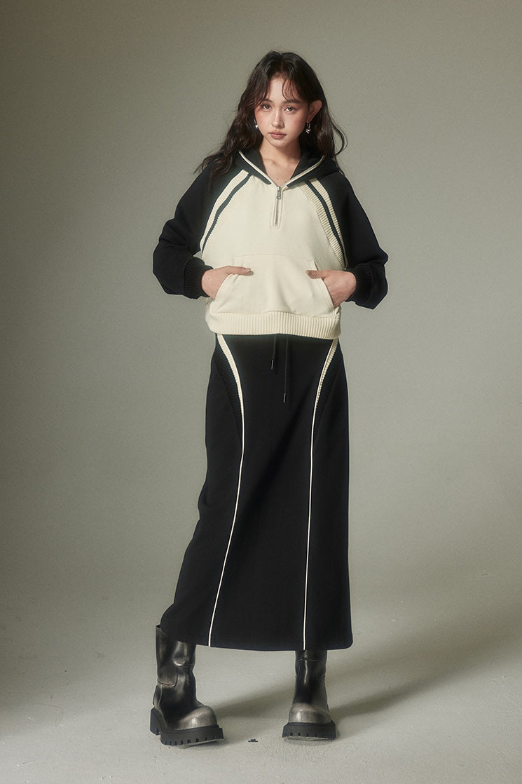 nu150 Bicolor sweatshirt + skirt two-piece set