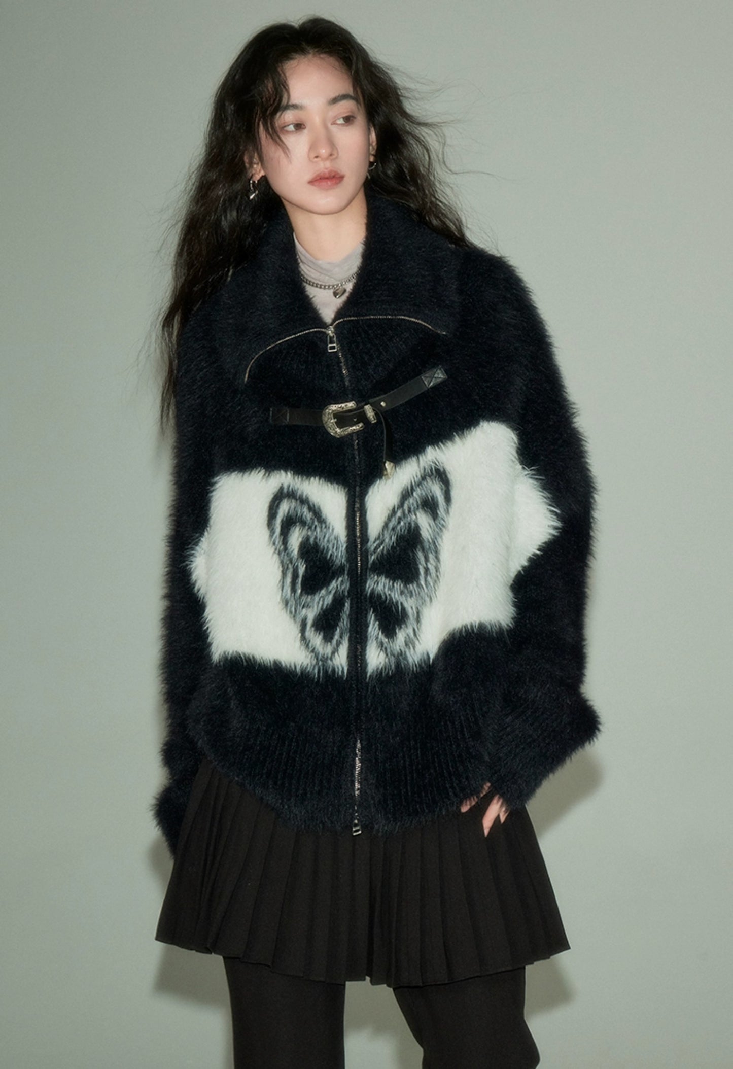 nu88 Butterfly Mink Knitted Cardigan