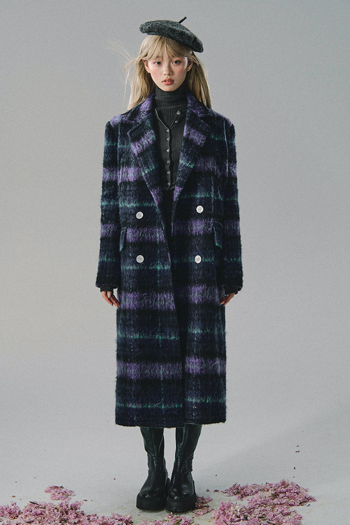 nu195 "Love Before Midnight" Violet Long and Short Wool Coat