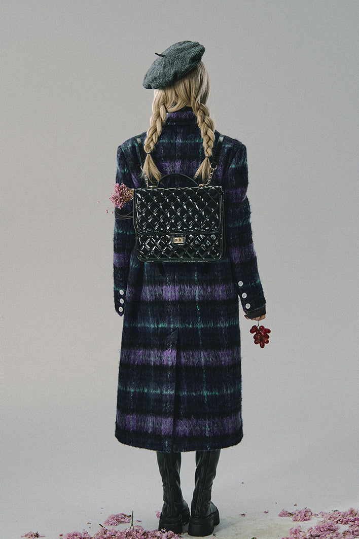 nu195 "Love Before Midnight" Violet Long and Short Wool Coat