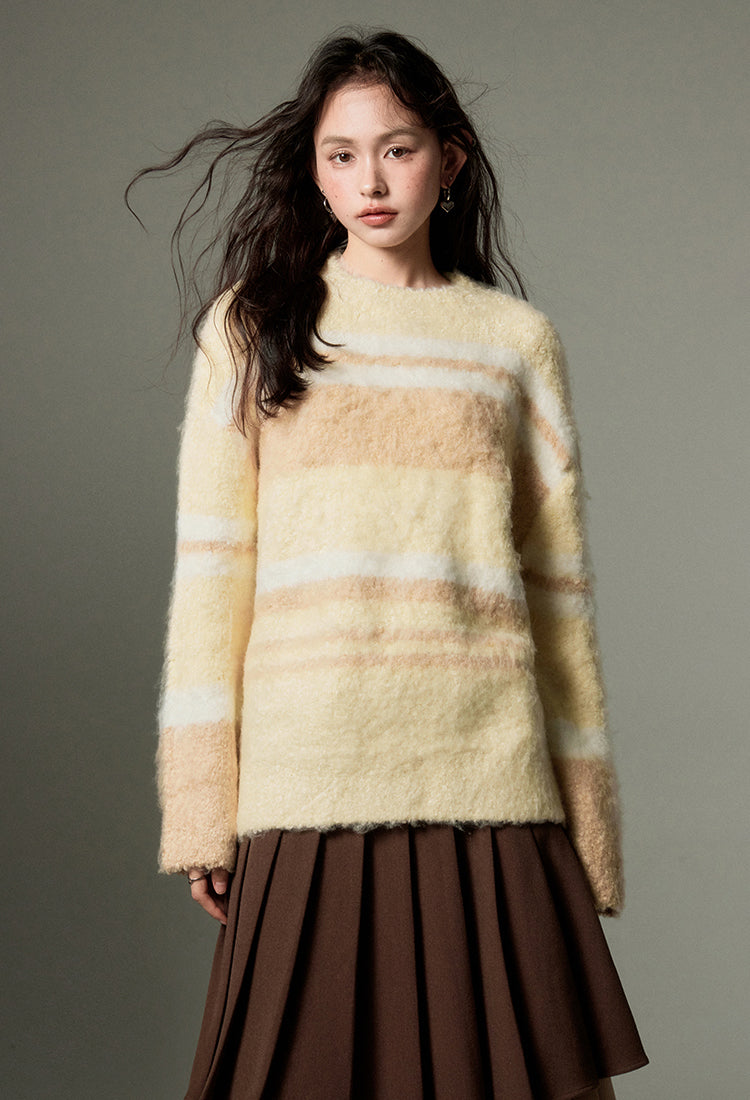 nu145 Soft and waxy striped sweater