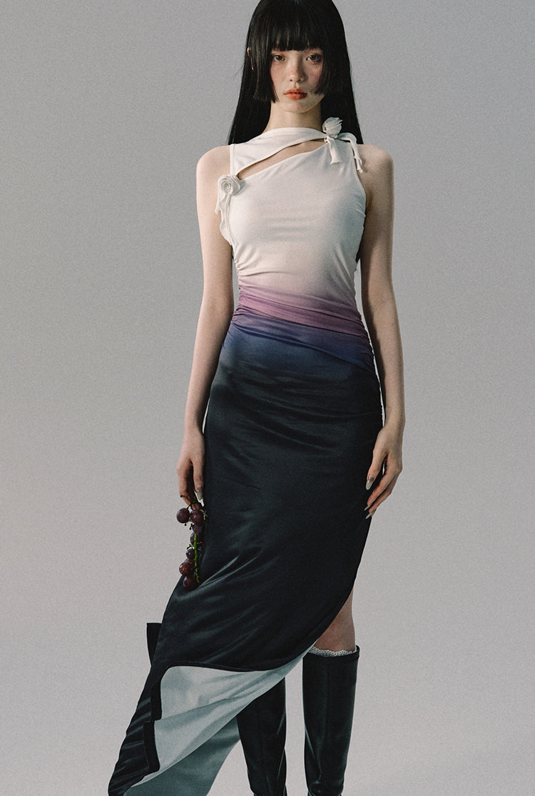 nu189 "The Ritual in the Water" Flat Shoulder Sleeveless Dress