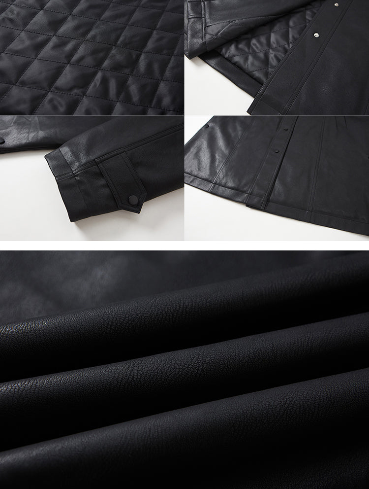 nu100 Quilted Trench Leather Coat