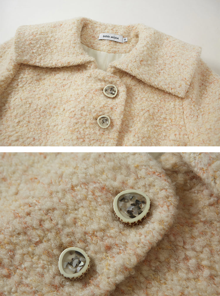 nu91 Custard Lapel Wool Coat