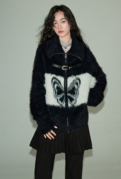 nu88 Butterfly Mink Knitted Cardigan