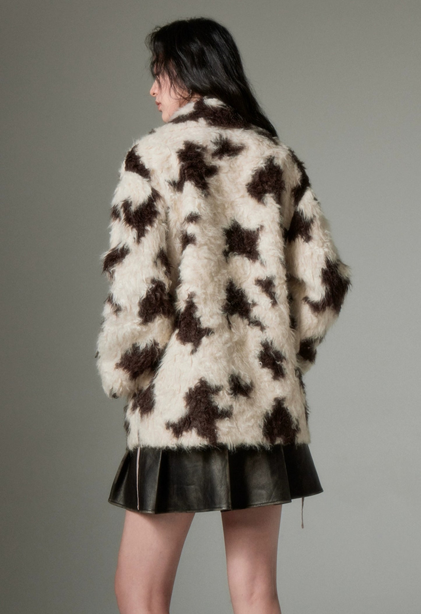 nu90 Animal Print Eco-Friendly Fur Jacket