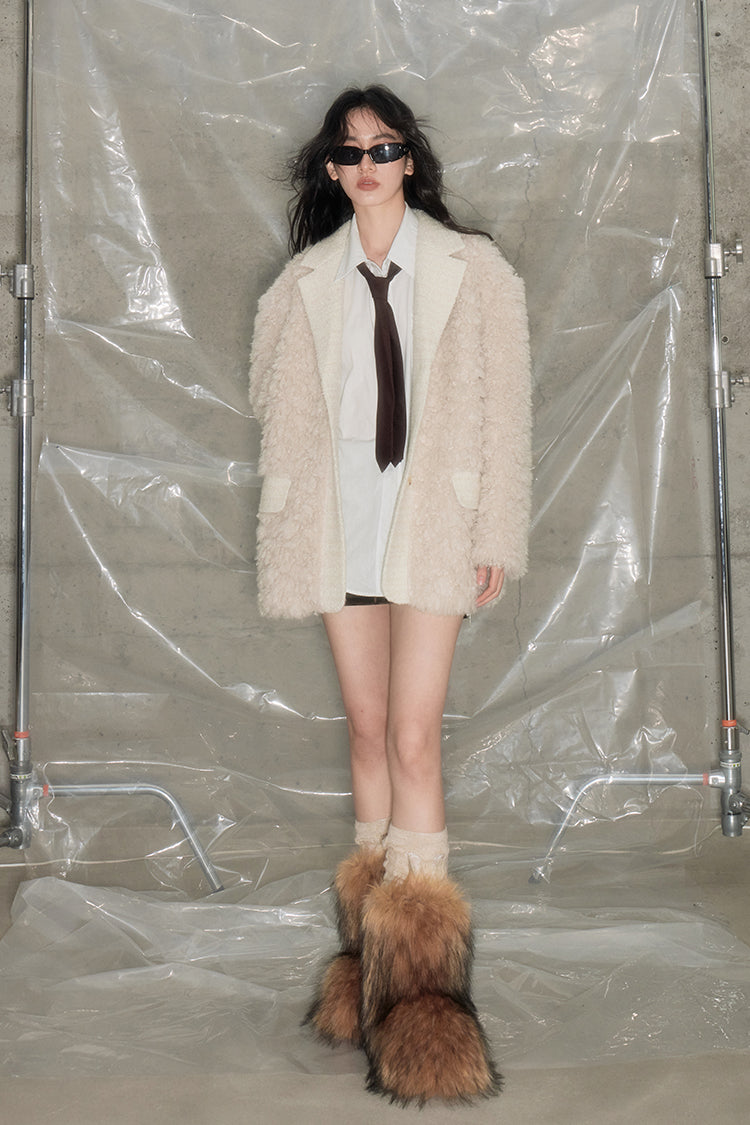 nu96 Beige Lamb Wool Jacket