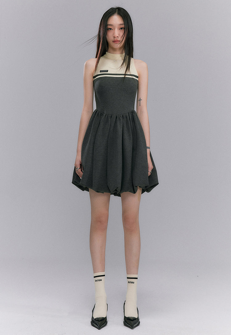 nu134 Halterneck Sleeveless Short Dress