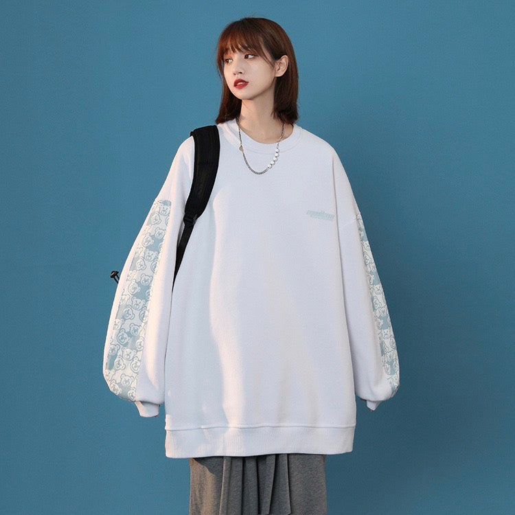 nu68 Print sleeve relaxed sweatshirt