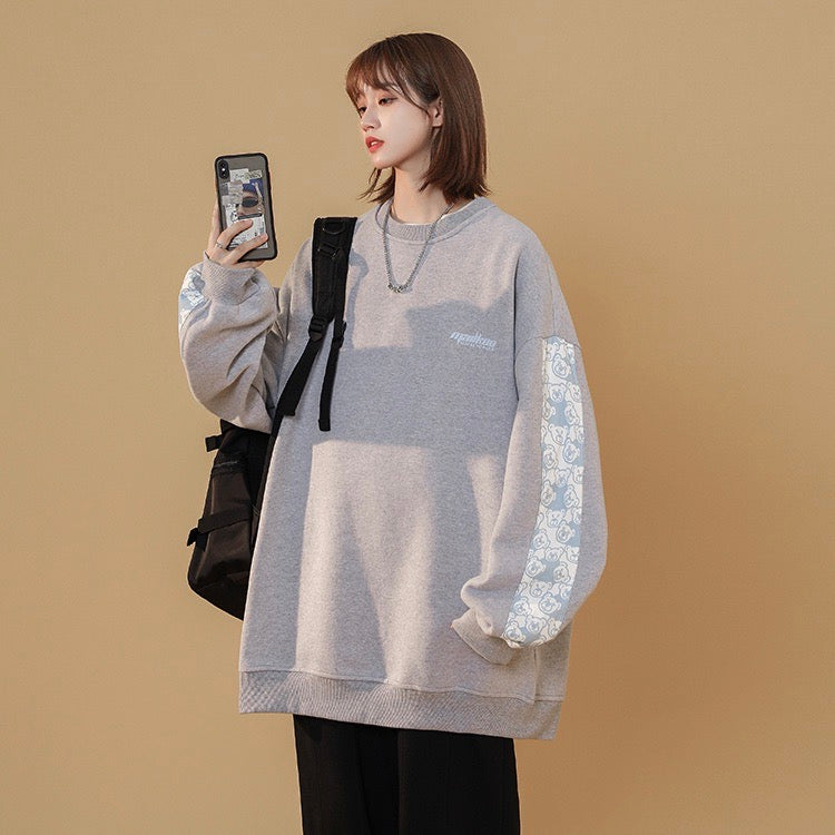 nu68 Print sleeve relaxed sweatshirt