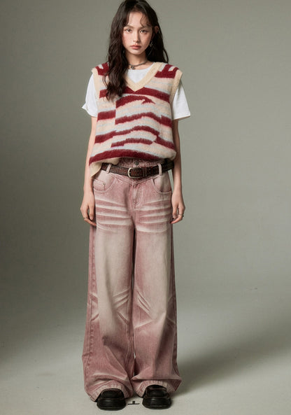 nu130 Retro washed wide leg jeans