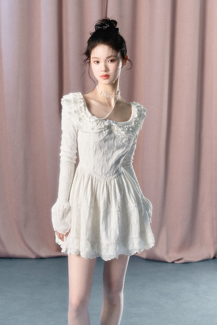 nu215 "Evening Breeze Blows Me" French Ballet Doll Collar Dress