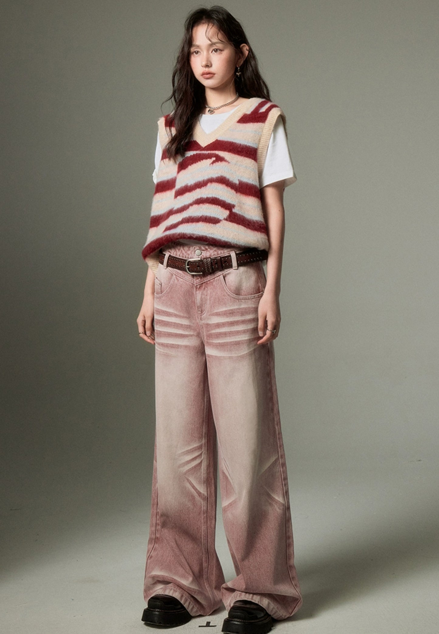 nu130 Retro washed wide leg jeans