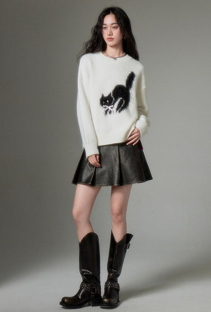 nu87 Flying Cat Soft Pullover Sweater