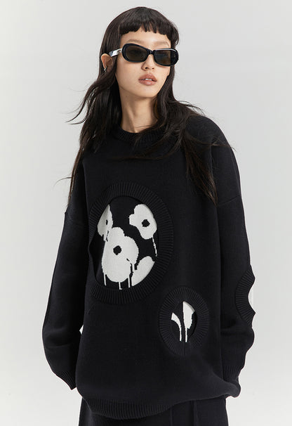 nu141 Art Student Fun Digging Flowers Sweater