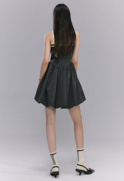 nu134 Halterneck Sleeveless Short Dress