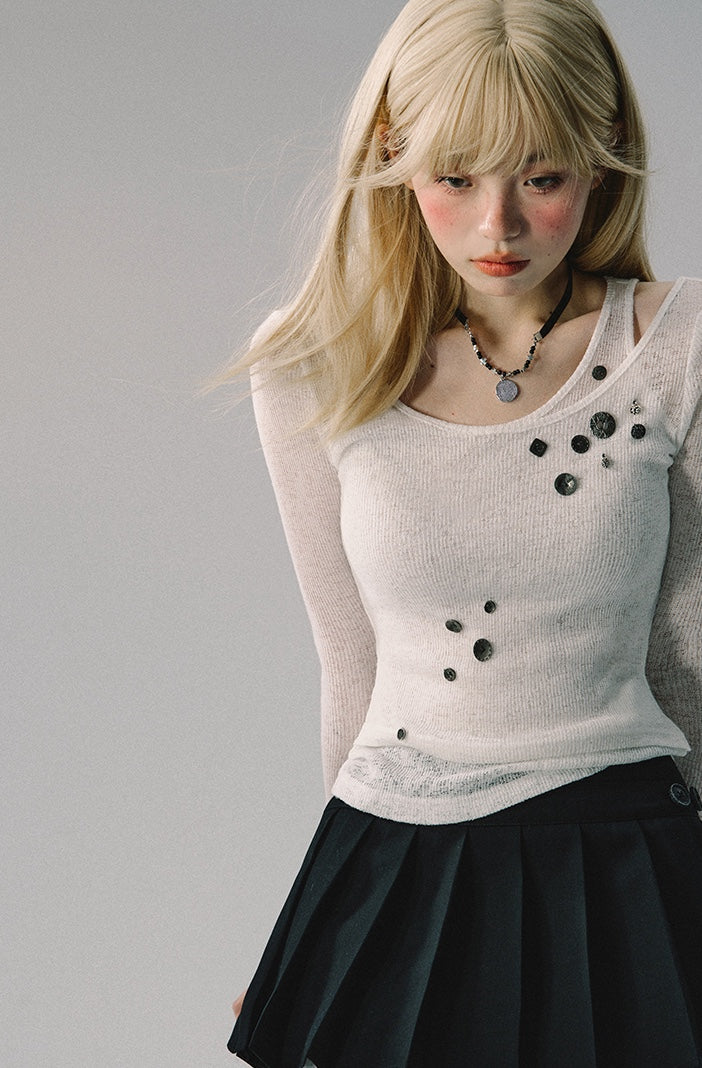 nu170 "The Scent of Memory" double-layer snowflake sweater