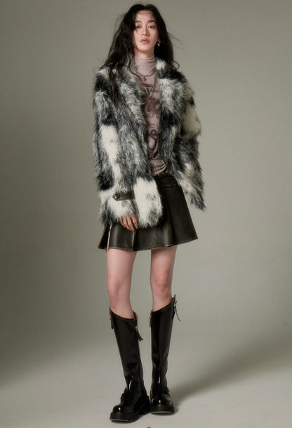 nu90 Animal Print Eco-Friendly Fur Jacket