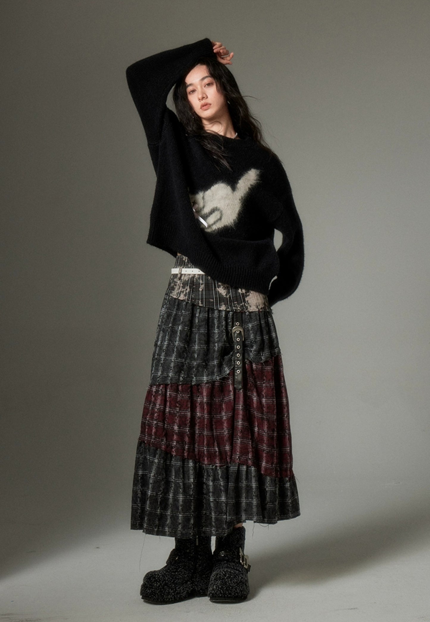 nu98 Patchwork A-line Mid-Length Skirt