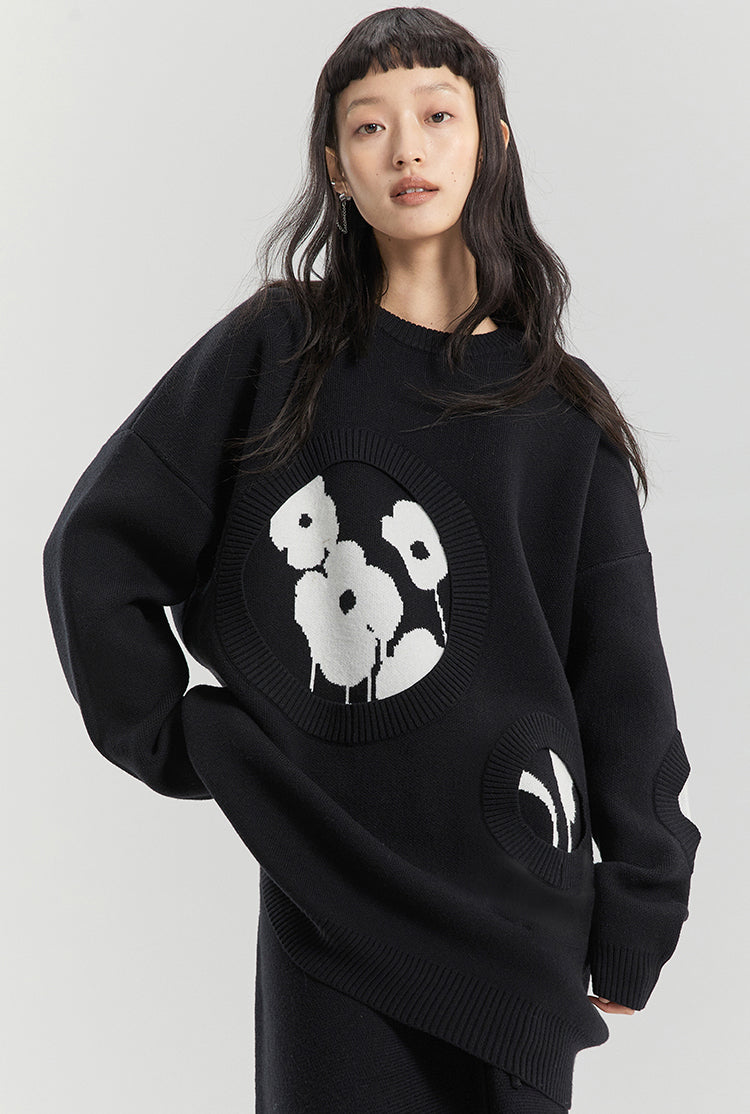 nu141 Art Student Fun Digging Flowers Sweater