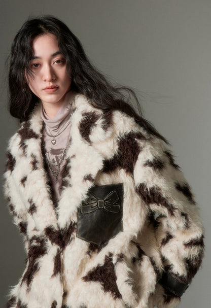 nu90 Animal Print Eco-Friendly Fur Jacket