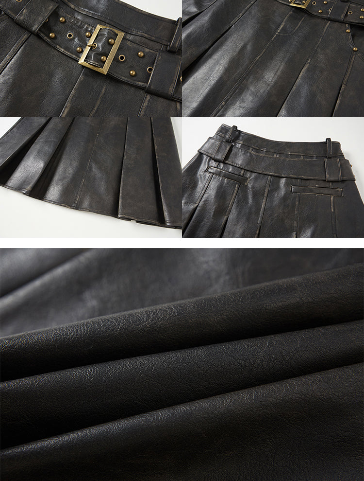 nu84 Vintage Maillard Rivet Belt Skirt