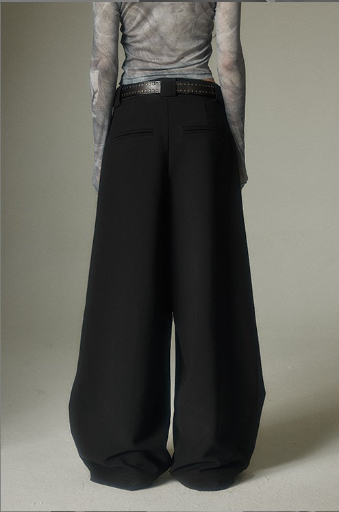 nu149 Drapey straight loose wide-leg pants