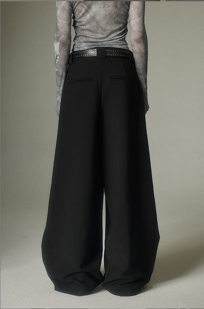 nu149 Drapey straight loose wide-leg pants