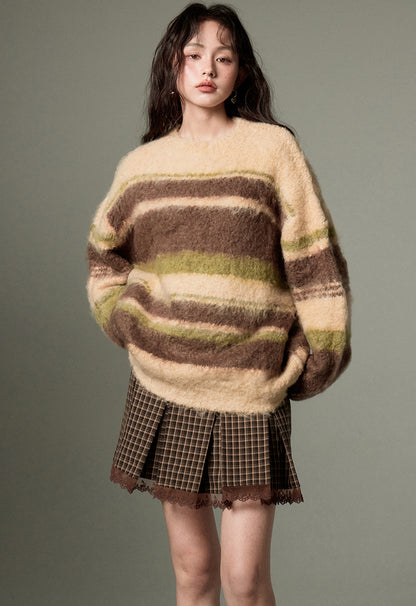 nu145 Soft and waxy striped sweater