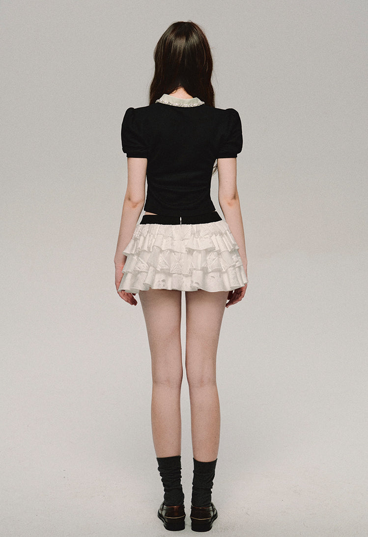 nu375 "Ancient Shrine" Ultra-low Waist Cake Tutu Skirt