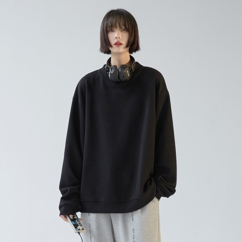 nu49 Basic Round Neck Waffle Sweater