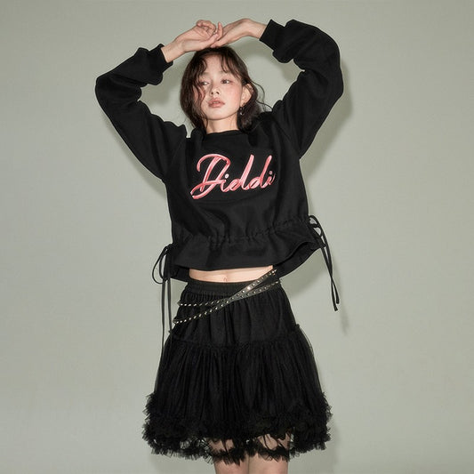 nu78 Sweet Ribbon Embroidered Sweatshirt